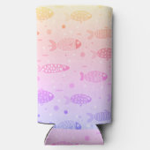 Gradiënt Zonsondergang Vis Patroon Modern Seltzer Blikjeskoeler (Achterkant)