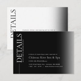Gradiënt Zwart & Wit Details Bijlagekaart RSVP Kaartje
