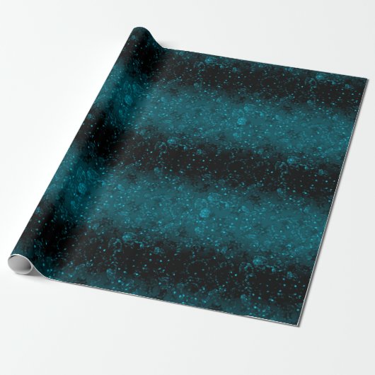 Gradiënt zwarte marineblauwe confetti glitter shys cadeaupapier (Uitgerold)