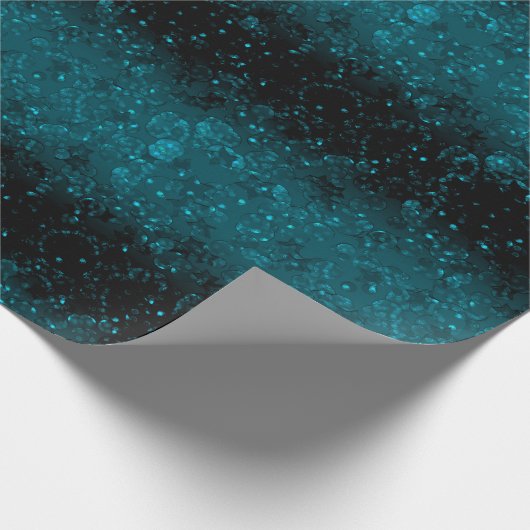 Gradiënt zwarte marineblauwe confetti glitter shys cadeaupapier (Hoek)
