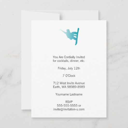 gradiëntblauwe sneeuwboarder kaart (Voorkant)