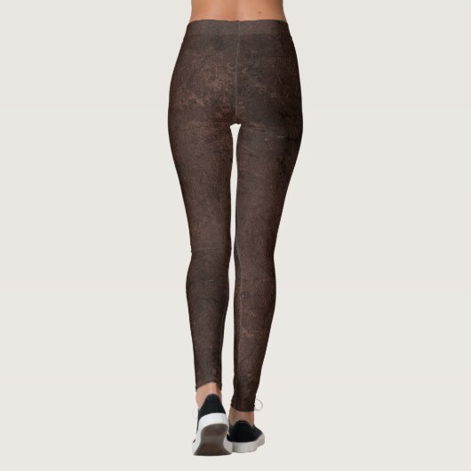 Gradiëntbruine kleuren steenmarmerchocolade leggings (Achterkant)