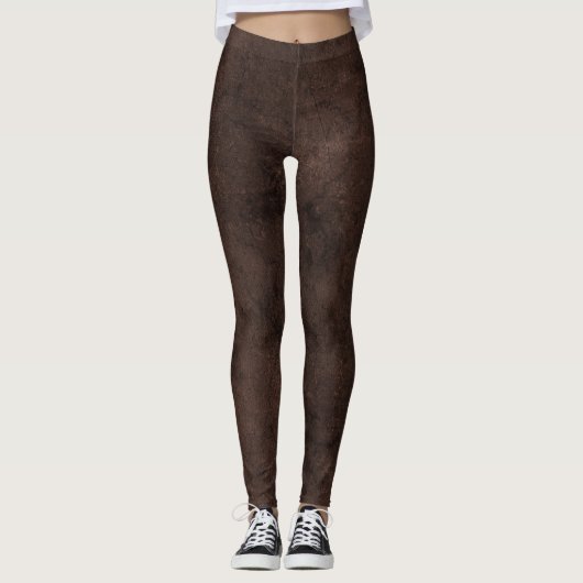 Gradiëntbruine kleuren steenmarmerchocolade leggings (Voorkant)