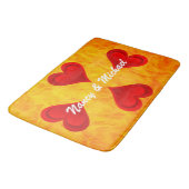 Gradiënten RED LOVE HEART + jouw tekst & ideeën Badmat (Gekanteld)