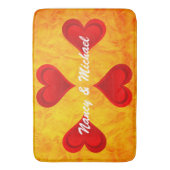 Gradiënten RED LOVE HEART + jouw tekst & ideeën Badmat (Voorkant Verticaal)