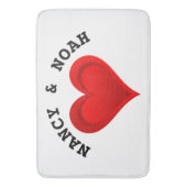 Gradiënten RED LOVE HEART + jouw tekst & ideeën Badmat (Voorkant Verticaal)