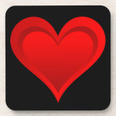 Gradiënten RED LOVE HEART + jouw tekst & ideeën Drankjes Onderzetter (Voorkant)