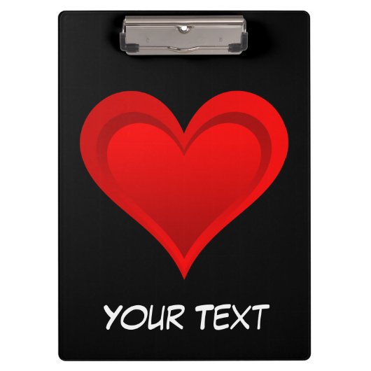 Gradiënten RED LOVE HEART + jouw tekst & ideeën Klembord (Voorkant)