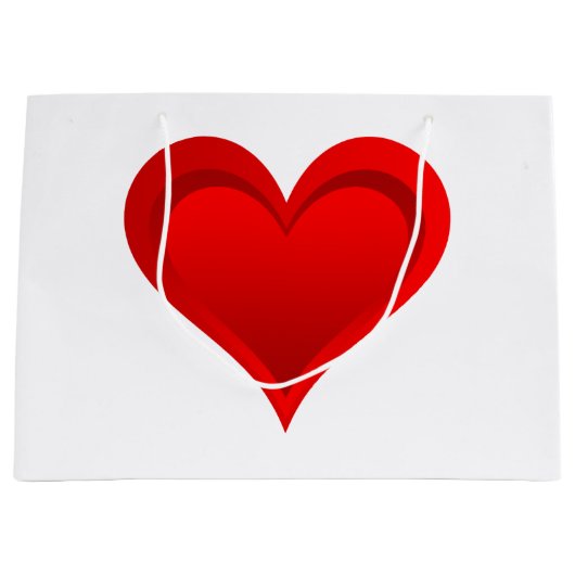 Gradiënten RED LOVE HEART + jouw tekst & ideeën Large Cadeautasje (Voorkant)