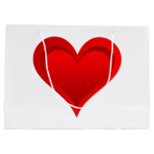 Gradiënten RED LOVE HEART + jouw tekst & ideeën Large Cadeautasje (Achterkant)