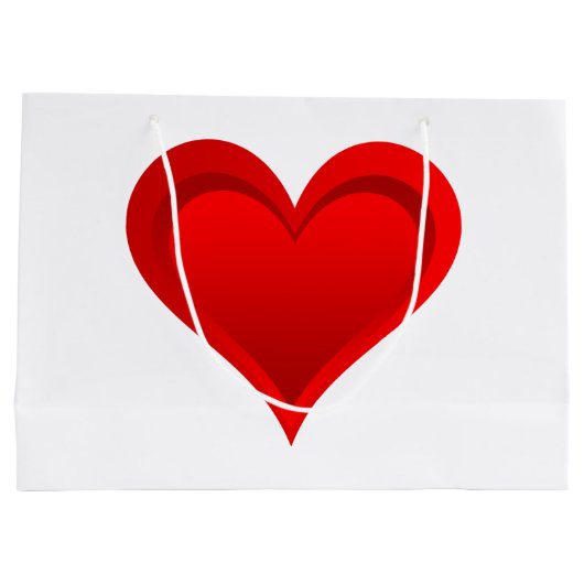 Gradiënten RED LOVE HEART + jouw tekst & ideeën Large Cadeautasje (Achterkant)