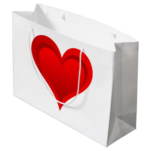 Gradiënten RED LOVE HEART + jouw tekst & ideeën Large Cadeautasje (Achterkant Gekanteld)