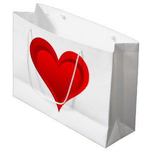 Gradiënten RED LOVE HEART + jouw tekst & ideeën Large Cadeautasje