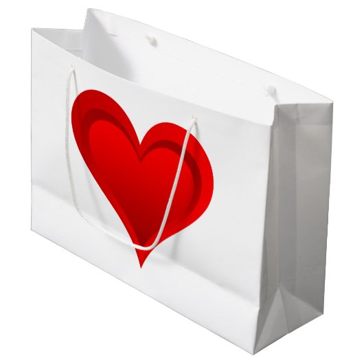 Gradiënten RED LOVE HEART + jouw tekst & ideeën Large Cadeautasje (Voorkant Gekanteld)