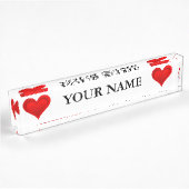 Gradiënten RED LOVE HEART + jouw tekst & ideeën Naambordje