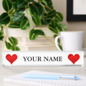 Gradiënten RED LOVE HEART + jouw tekst & ideeën Naambordje