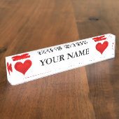 Gradiënten RED LOVE HEART + jouw tekst & ideeën Naambordje (Zijkant)