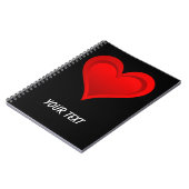 Gradiënten RED LOVE HEART + jouw tekst & ideeën Notitieboek (Linkerzijde)
