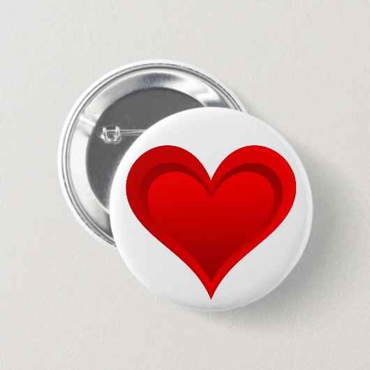 Gradiënten RED LOVE HEART + jouw tekst & ideeën Ronde Button 5,7 Cm (Voorkant /achterkant)
