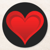Gradiënten RED LOVE HEART + jouw tekst & ideeën Ronde Kartonnen Onderzetter (Voorkant)