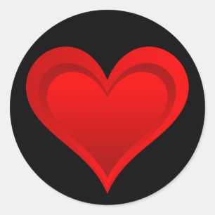 Gradiënten RED LOVE HEART + jouw tekst & ideeën Ronde Sticker