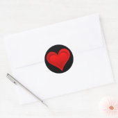 Gradiënten RED LOVE HEART + jouw tekst & ideeën Ronde Sticker (Envelop)