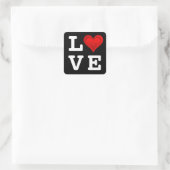 Gradiënten RED LOVE HEART + jouw tekst & ideeën Vierkante Sticker (Tas)