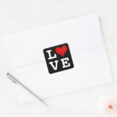 Gradiënten RED LOVE HEART + jouw tekst & ideeën Vierkante Sticker (Envelop)