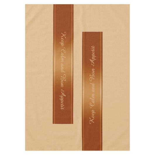 Gradiënten Stripes Border Deco roodbruin + jouw te Tafelkleed (Voorkant)