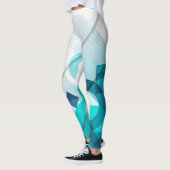 Gradiëntgeometrisch ontwerp in blauwe kleuren legg leggings (Links)