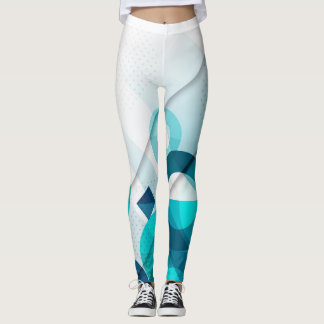 Gradiëntgeometrisch ontwerp in blauwe kleuren legg leggings