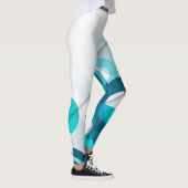 Gradiëntgeometrisch ontwerp in blauwe kleuren legg leggings (Rechts)