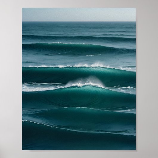 gradiëntgolf in de Abstracte oceaan Poster (Voorkant)