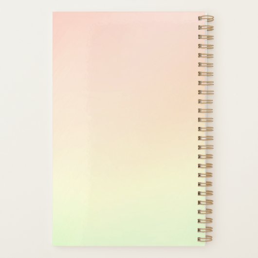 Gradiëntminimalistisch gepersonaliseerd bedrijf planner (Achterkant)