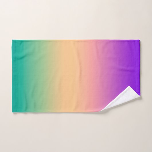 Gradiëntombre groene gele roze paarse zachte blurk bad handdoek (Handdoek)