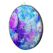 Gradiëntpatroon Paarse en blauwe Waterverf Dartbord (Voorkant Rechts)