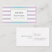 gradiëntroze en blauwgroen strepen visitekaartje (Voorkant / Achterkant)