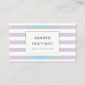 gradiëntroze en blauwgroen strepen visitekaartje (Voorkant)