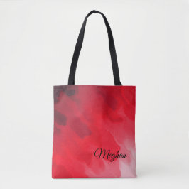 Gradiëntschaduwen van Rood in Wavy Pattern Tote Bag