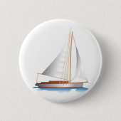 Gradiëntstijl Zeailboot Ronde Button 5,7 Cm (Voorkant)