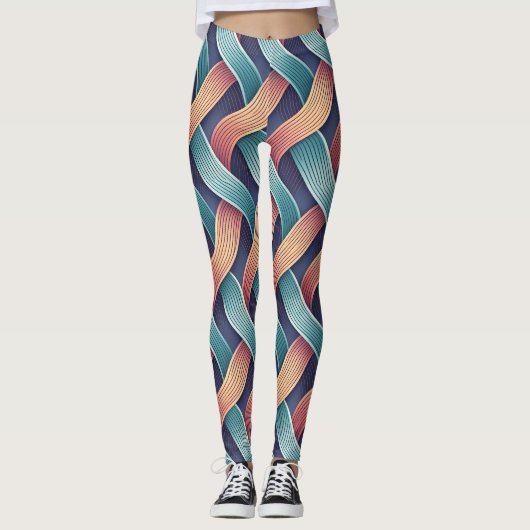 Gradiëntstroom Illusie | Naadloze Abstracte 3D Leggings (Voorkant)