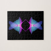 gradiëntvormen op zwart| futuristisch patroon | legpuzzel (Horizontaal)