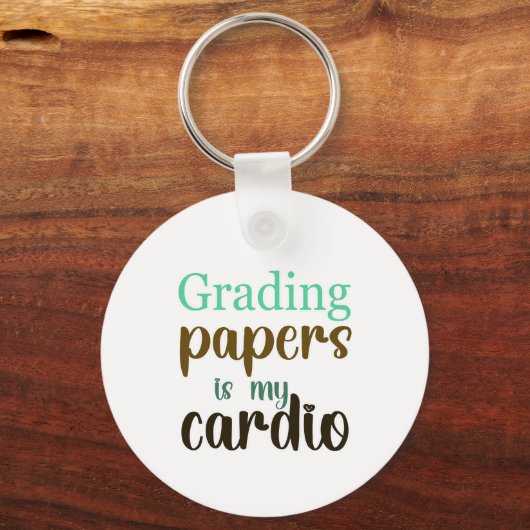 Grading Papers is mijn cardio cadeau voor docenten Sleutelhanger (Achterkant)