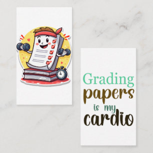 Grading Papers is mijn cardio cadeau voor docenten Visitekaartje