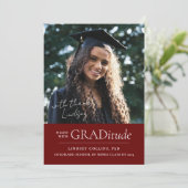 GRADitude Foto Rood Afstuderen Aankondiging (Staand voorkant)