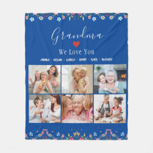 GRADMA Fotocollage Aangepaste naam Fleece Deken