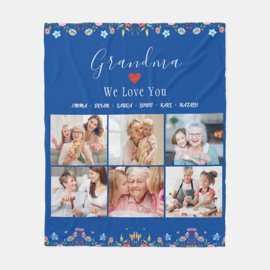 GRADMA Fotocollage Aangepaste naam Fleece Deken (Voorkant)