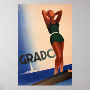 Grado, Italië Vintage Travel Poster