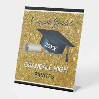 Grads! Fun, Custom Graduation Party Reclamebord Met Voetstuk