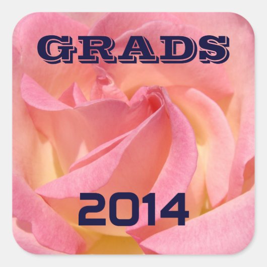 GRADS stickers Afstudeerjaar Roze Roos Afstuderen (Voorkant)